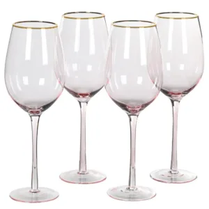 Čaše za belo vino roze boje, 4 kom